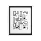 Retro Mid Century Modern Abstract Pattern 241 Framed Art Print Gallery Image 6