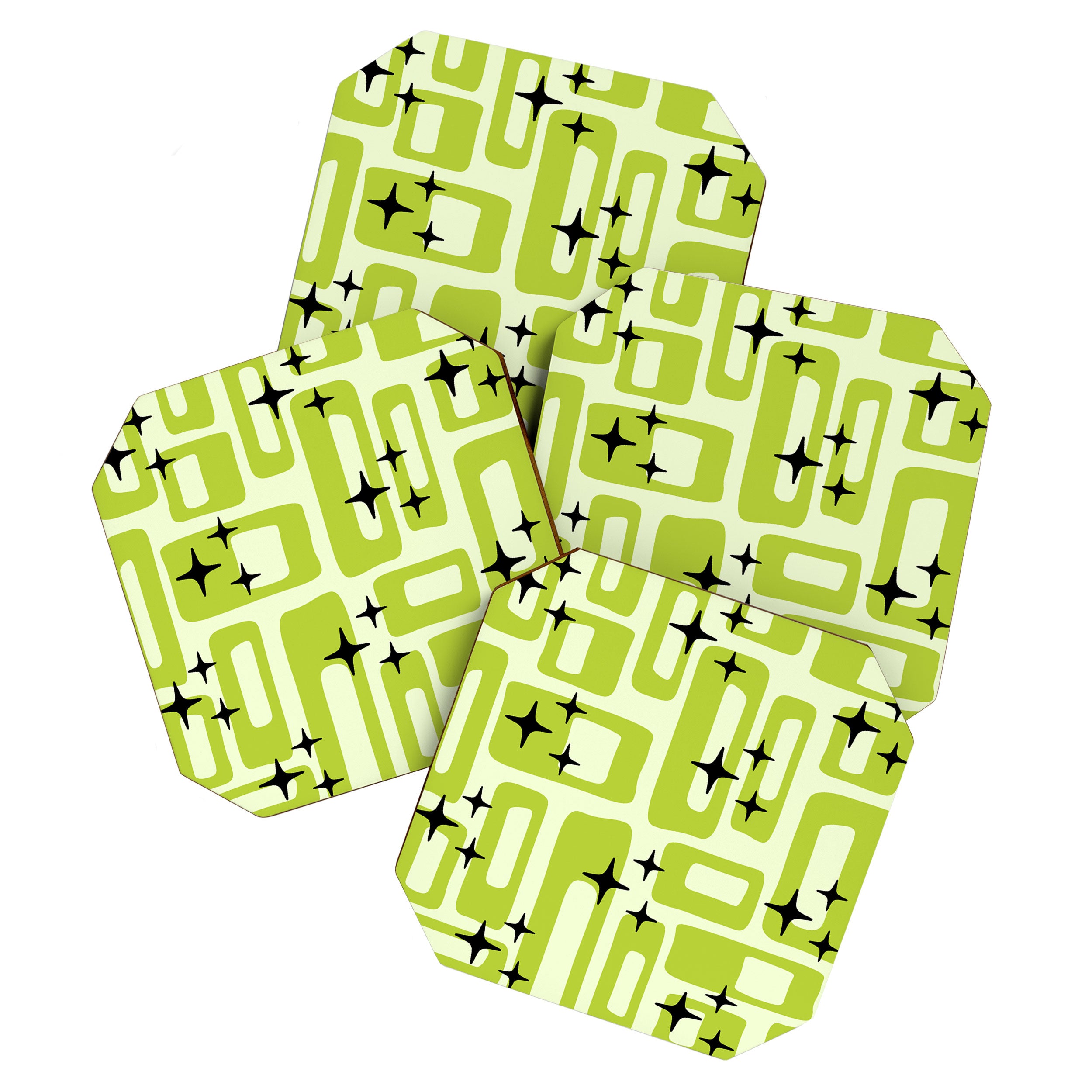Retro Mid Century Modern Abstract Pattern 246 Coaster Gallery Image 1