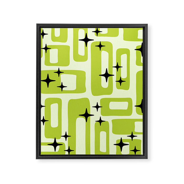 Retro Mid Century Modern Abstract Pattern 246 Framed Canvas Print Gallery Image 1