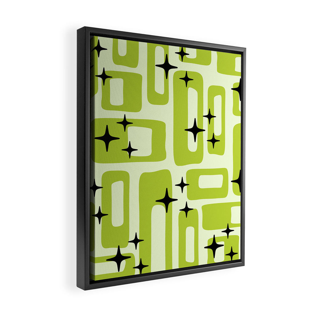 Retro Mid Century Modern Abstract Pattern 246 Framed Canvas Print Gallery Image 2