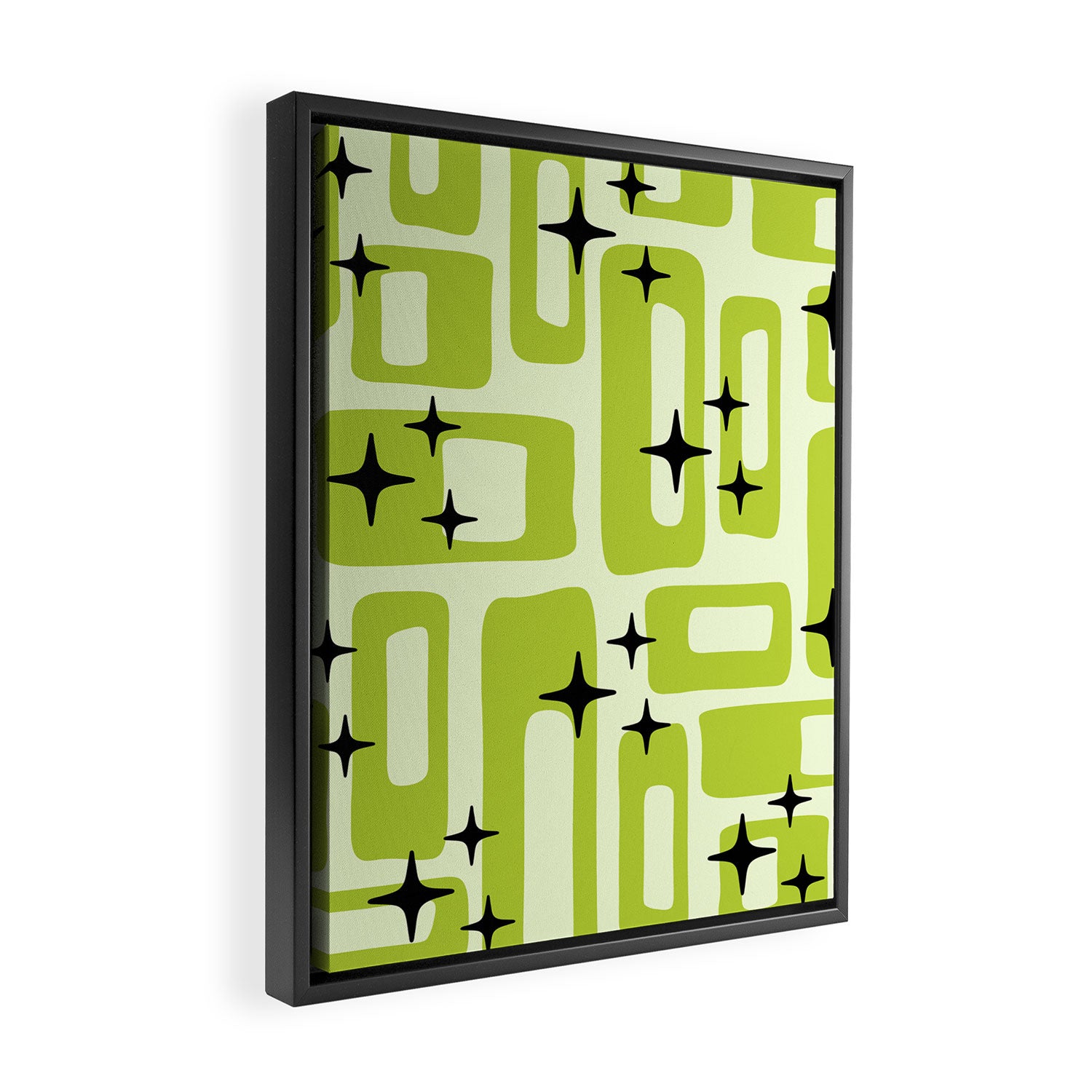 Retro Mid Century Modern Abstract Pattern 246 Framed Canvas Print Gallery Image 2