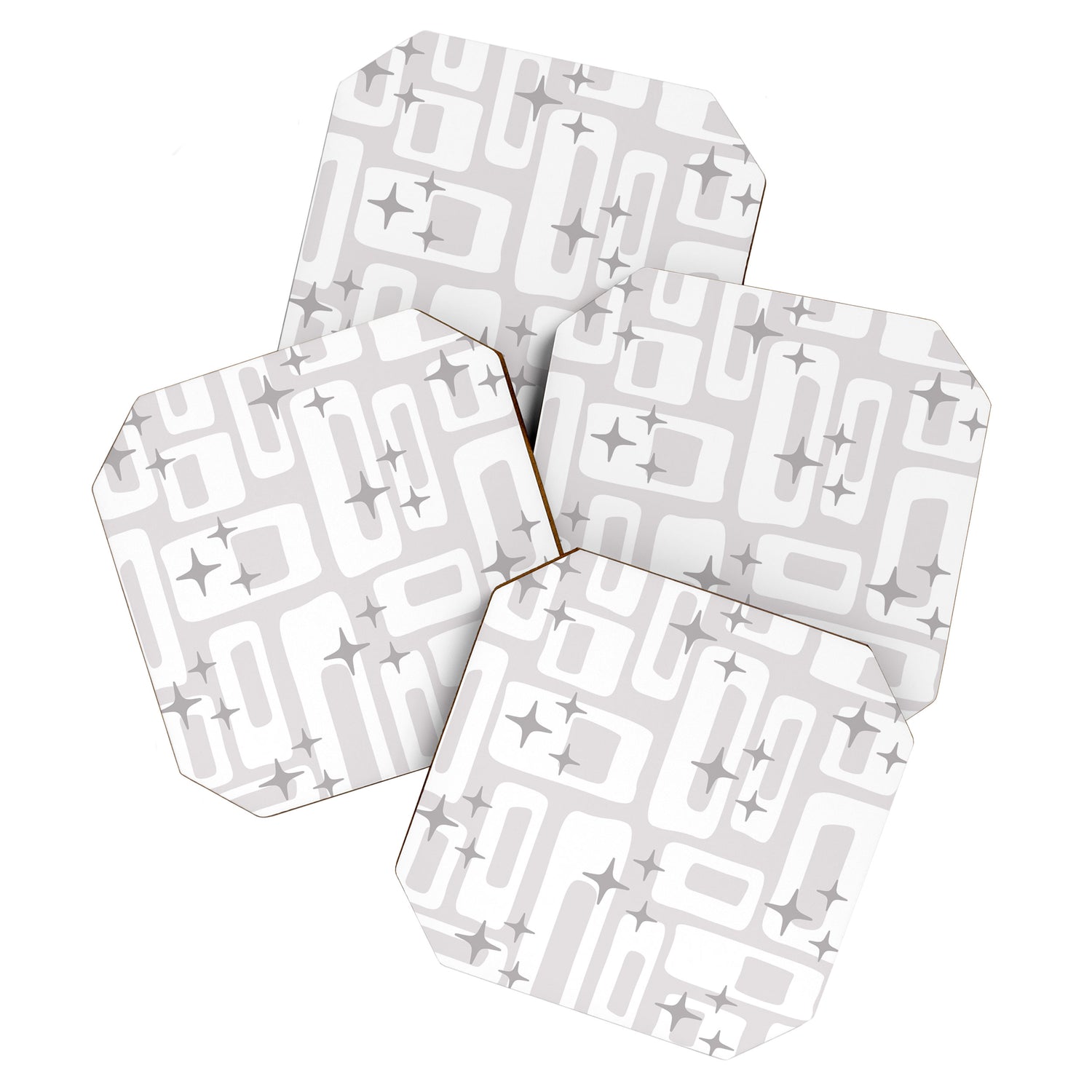 Retro Mid Century Modern Abstract Pattern 301 Coaster Gallery Image 1