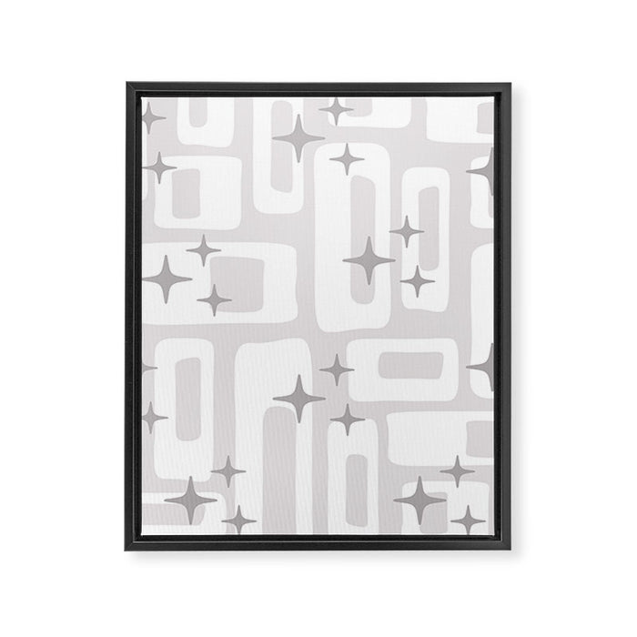 Retro Mid Century Modern Abstract Pattern 301 Framed Canvas Print Gallery Image 1