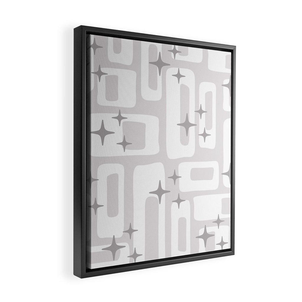 Retro Mid Century Modern Abstract Pattern 301 Framed Canvas Print Gallery Image 2