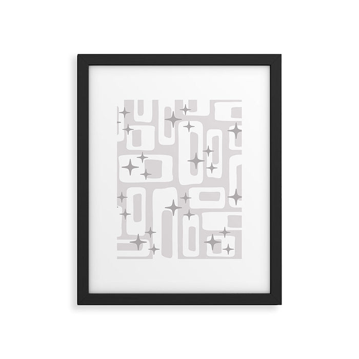 Retro Mid Century Modern Abstract Pattern 301 Framed Art Print Gallery Image 1