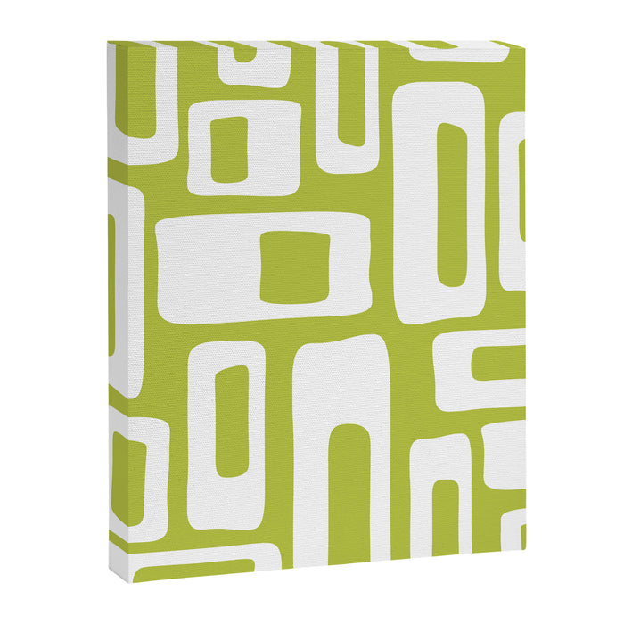 Retro Mid Century Modern Abstract Pattern 335 Chartreuse Canvas Print Gallery Image 1