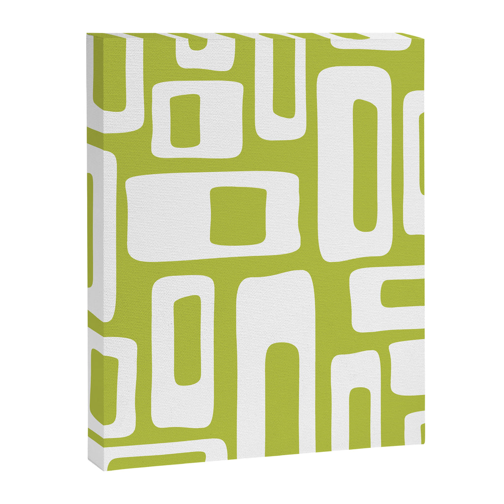 Retro Mid Century Modern Abstract Pattern 335 Chartreuse Canvas Print Gallery Image 8