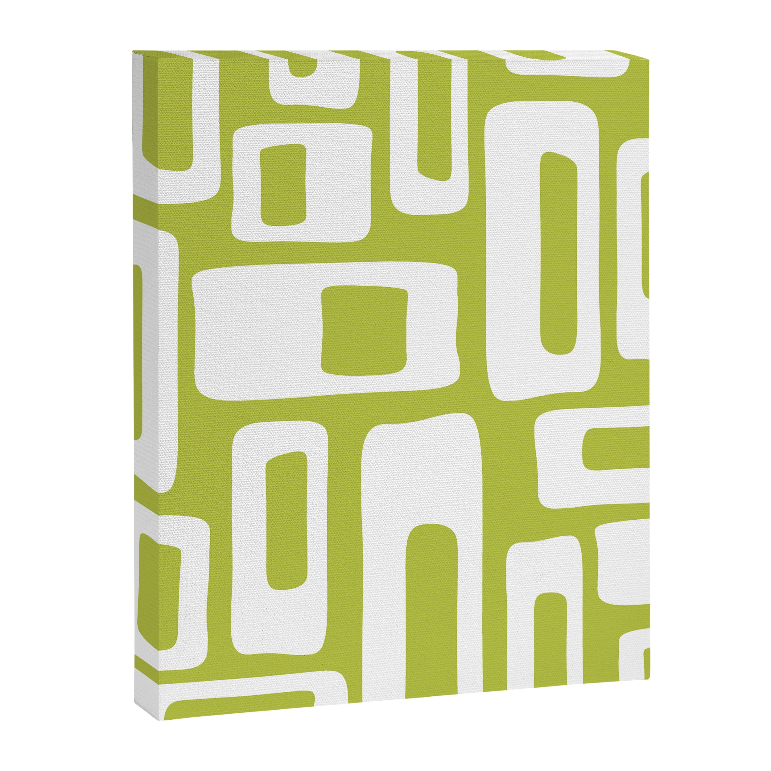 Retro Mid Century Modern Abstract Pattern 335 Chartreuse Canvas Print Gallery Image 8