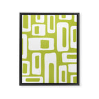Retro Mid Century Modern Abstract Pattern 335 Chartreuse Framed Canvas Print Gallery Image 8