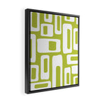 Retro Mid Century Modern Abstract Pattern 335 Chartreuse Framed Canvas Print Gallery Image 2