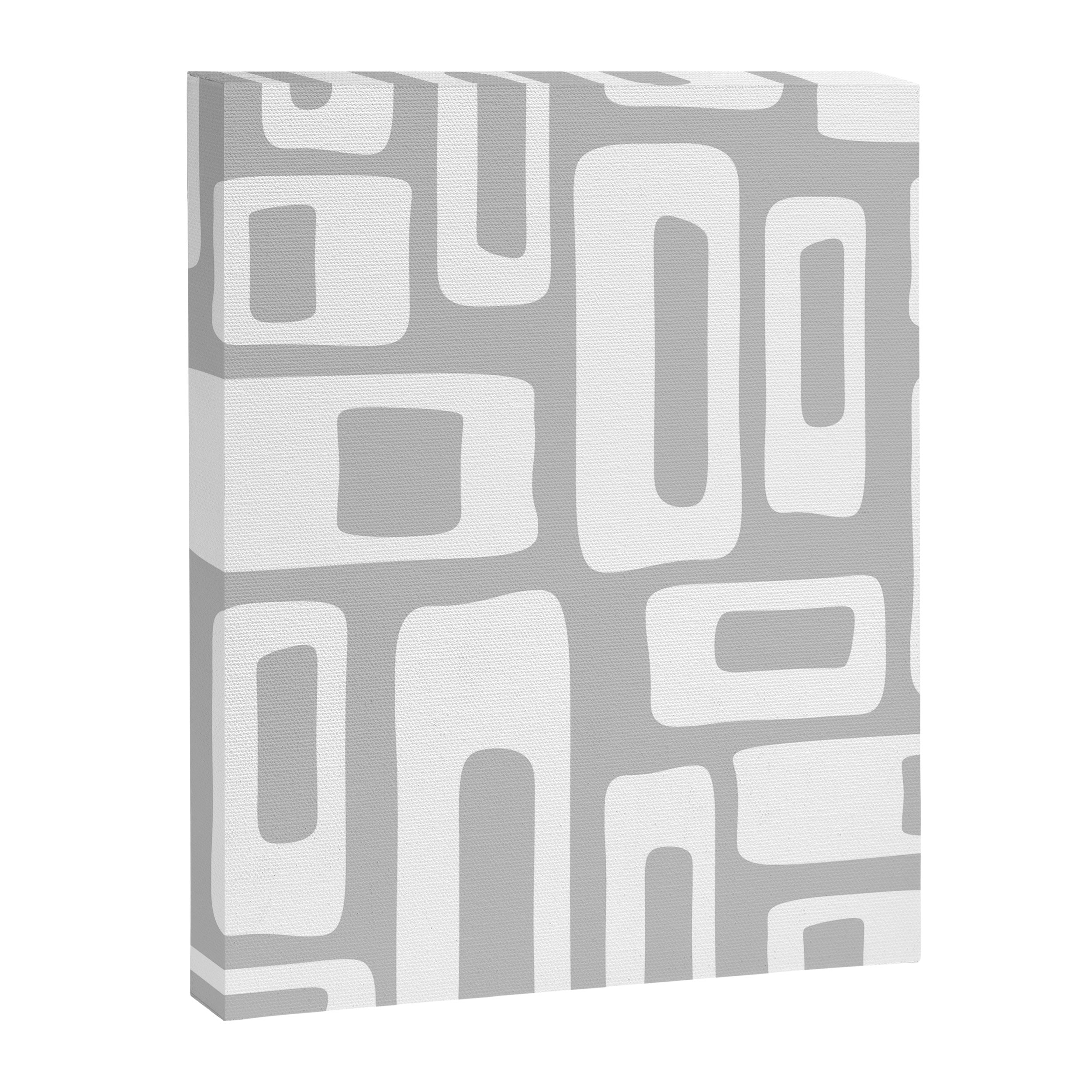 Retro Mid Century Modern Abstract Pattern 335 Mid Mod Winter Gray Canvas Print Gallery Image 8