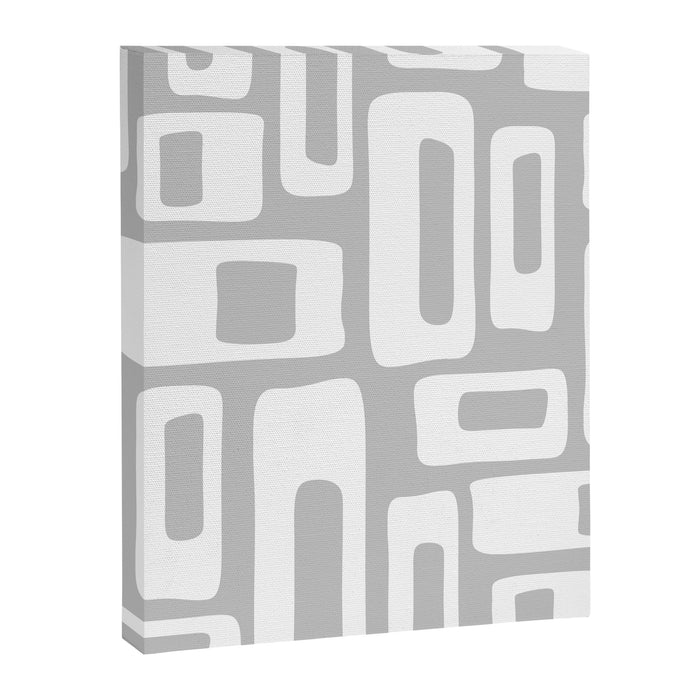 Retro Mid Century Modern Abstract Pattern 335 Mid Mod Winter Gray Canvas Print Gallery Image 1