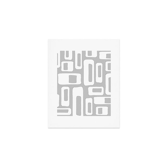 Retro Mid Century Modern Abstract Pattern 335 Mid Mod Winter Gray Art Print Gallery Image 1
