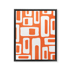 Retro Mid Century Modern Abstract Pattern 335 Orange Framed Canvas Print Gallery Image 8