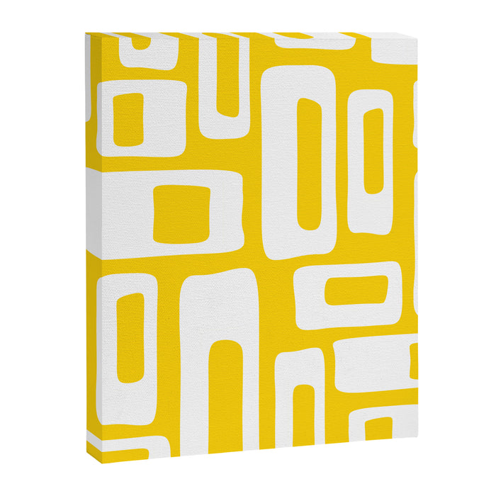 Retro Mid Century Modern Abstract Pattern 335 Yellow Canvas Print Gallery Image 1