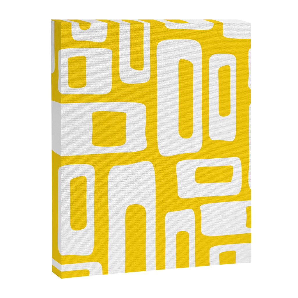 Retro Mid Century Modern Abstract Pattern 335 Yellow Canvas Print Gallery Image 8