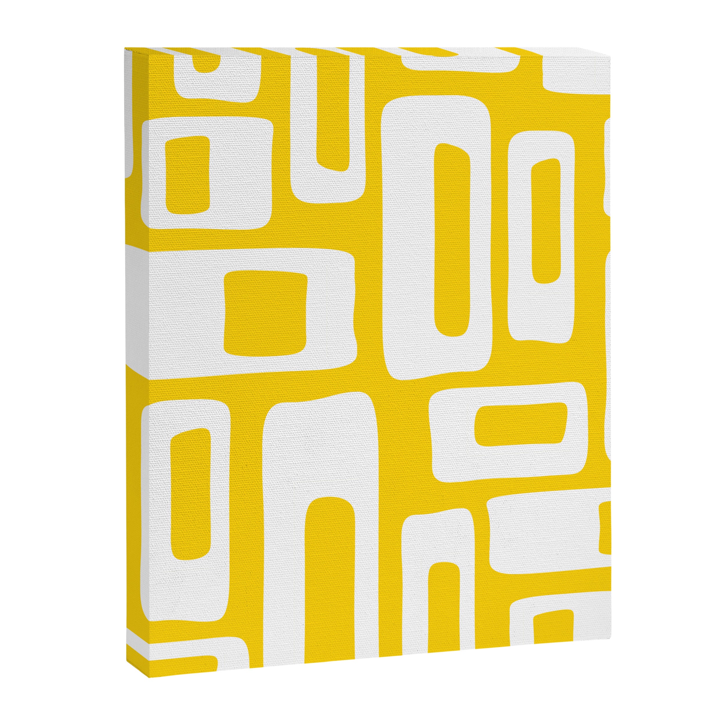Retro Mid Century Modern Abstract Pattern 335 Yellow Canvas Print Gallery Image 8
