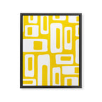 Retro Mid Century Modern Abstract Pattern 335 Yellow Framed Canvas Print Gallery Image 8