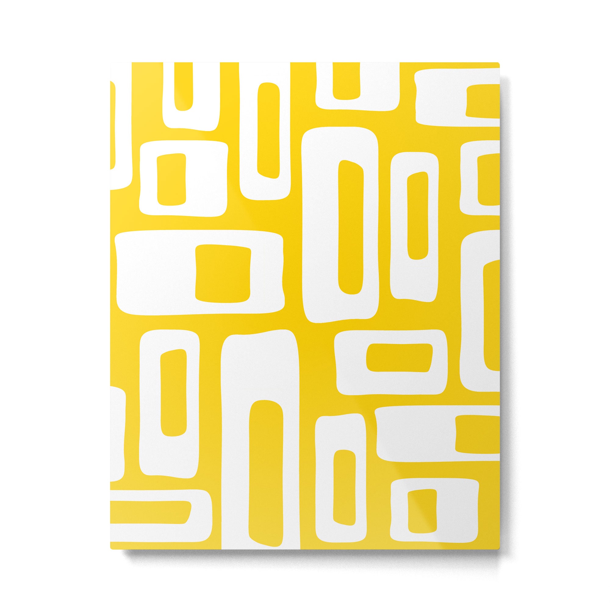 Retro Mid Century Modern Abstract Pattern 335 Yellow Metal Print Gallery Image 6