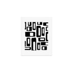 Retro Mid Century Modern Abstract Pattern 336 Black and White Art Print Gallery Image 1