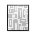 Retro Mid Century Modern Abstract Pattern 336 Gray Framed Canvas Print Gallery Image 8