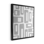 Retro Mid Century Modern Abstract Pattern 336 Gray Framed Canvas Print Gallery Image 2