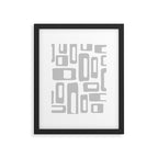 Retro Mid Century Modern Abstract Pattern 336 Gray Framed Art Print Gallery Image 6
