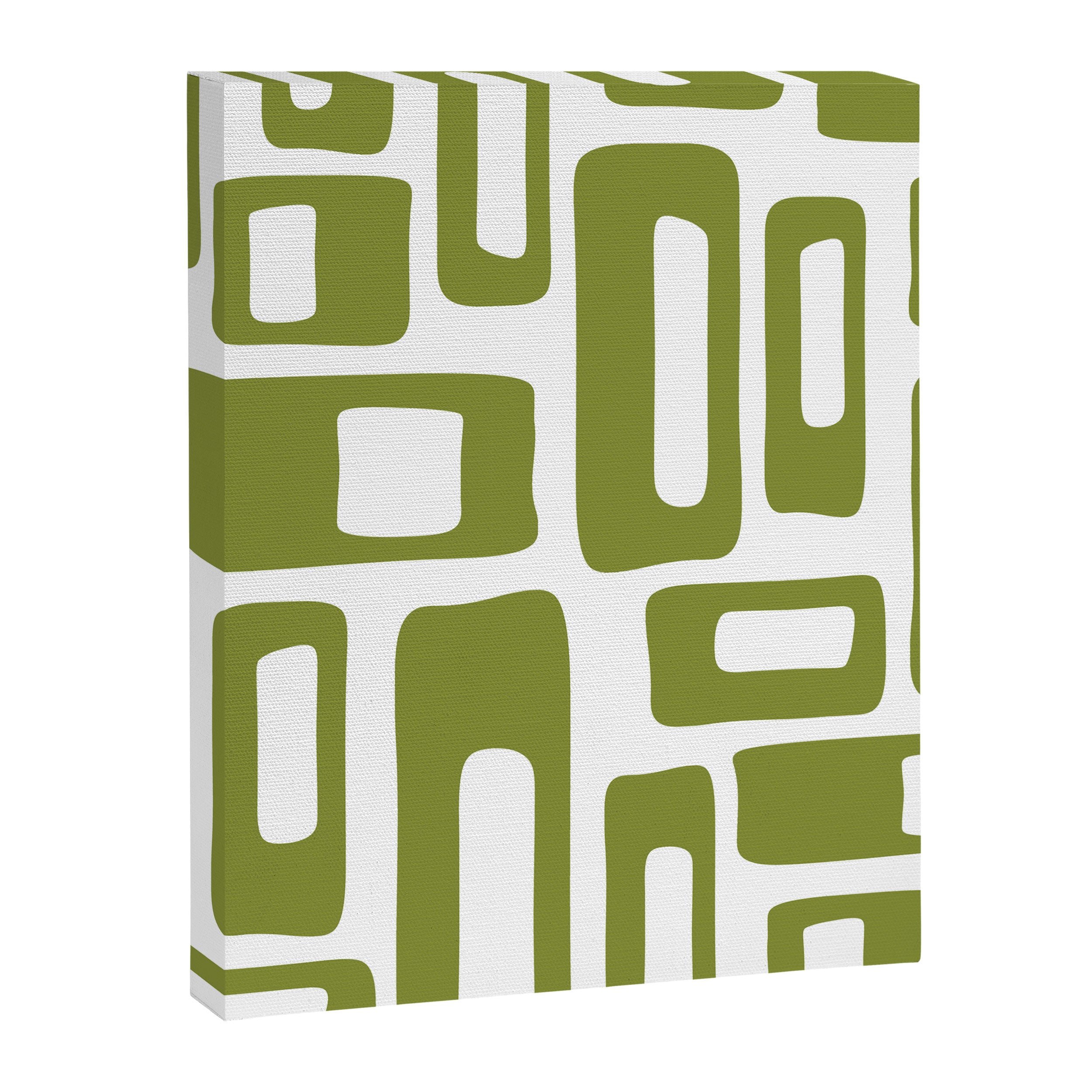 Retro Mid Century Modern Abstract Pattern 336 Olive Green Canvas Print Gallery Image 8