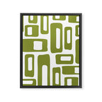 Retro Mid Century Modern Abstract Pattern 336 Olive Green Framed Canvas Print Gallery Image 8