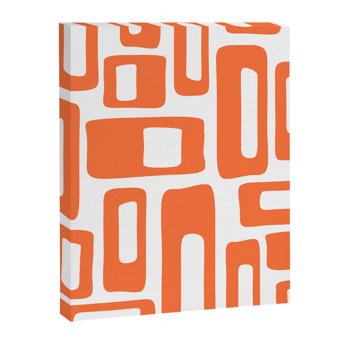 Retro Mid Century Modern Abstract Pattern 336 Orange Canvas Print Gallery Image 1