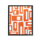 Retro Mid Century Modern Abstract Pattern 336 Orange Framed Canvas Print Gallery Image 8