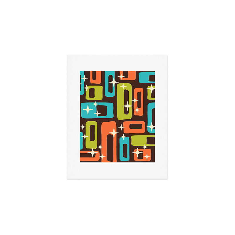 Retro Mid Century Modern Abstract Pattern 632 Art Print Gallery Image 1