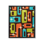 Retro Mid Century Modern Abstract Pattern 632 Framed Canvas Print Gallery Image 8