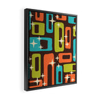 Retro Mid Century Modern Abstract Pattern 632 Framed Canvas Print Gallery Image 2