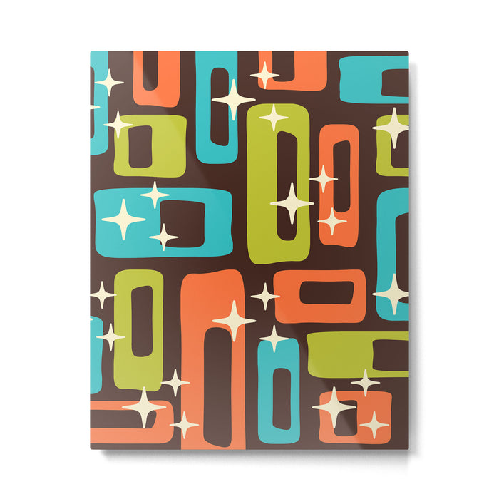 Retro Mid Century Modern Abstract Pattern 632 Metal Print Gallery Image 1
