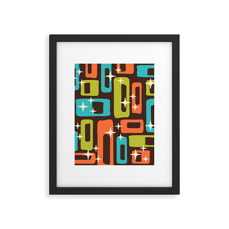 Retro Mid Century Modern Abstract Pattern 632 Framed Art Print Gallery Image 6