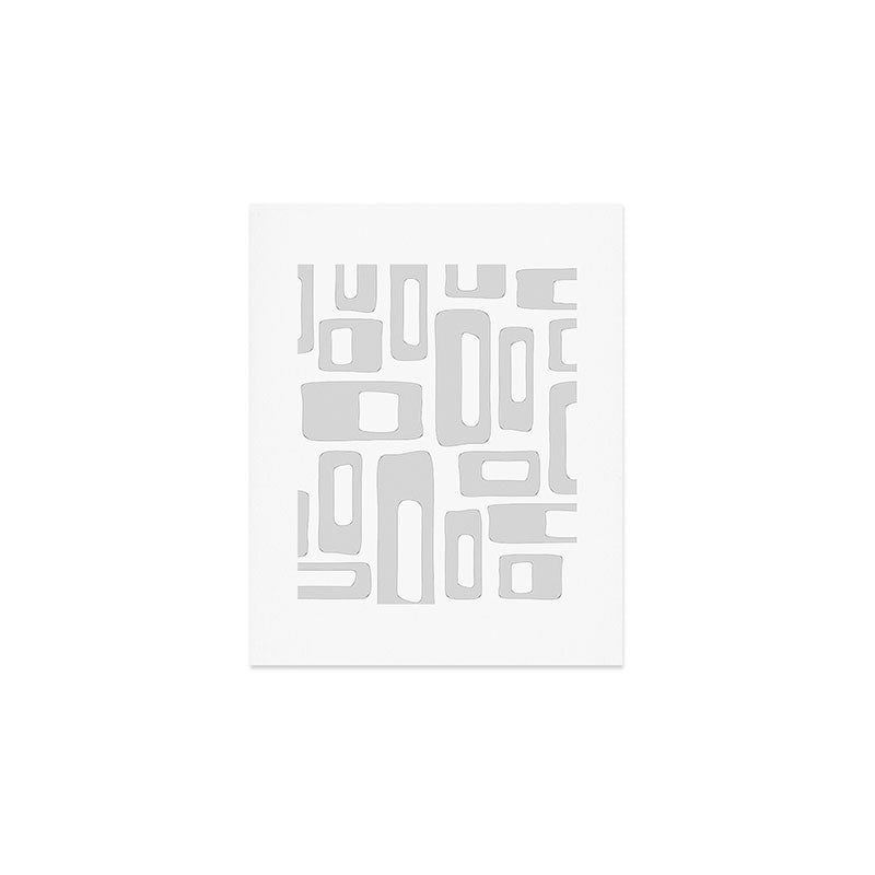 Retro Mid Century Modern Abstract Pattern 731 Winter Gray Art Print Gallery Image 1