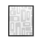 Retro Mid Century Modern Abstract Pattern 731 Winter Gray Framed Canvas Print Gallery Image 8