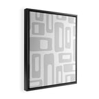 Retro Mid Century Modern Abstract Pattern 731 Winter Gray Framed Canvas Print Gallery Image 2