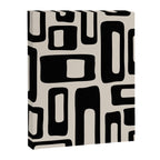 Retro Mid Century Modern Abstract Pattern 735 Black and Linen White Canvas Print Gallery Image 8