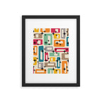 Retro Mid Century Modern Abstract Framed Art Print Gallery Image 6