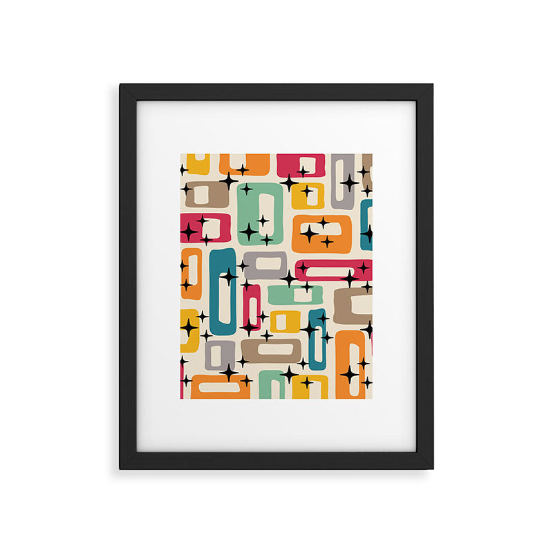 Retro Mid Century Modern Abstract Framed Art Print Gallery Image 6