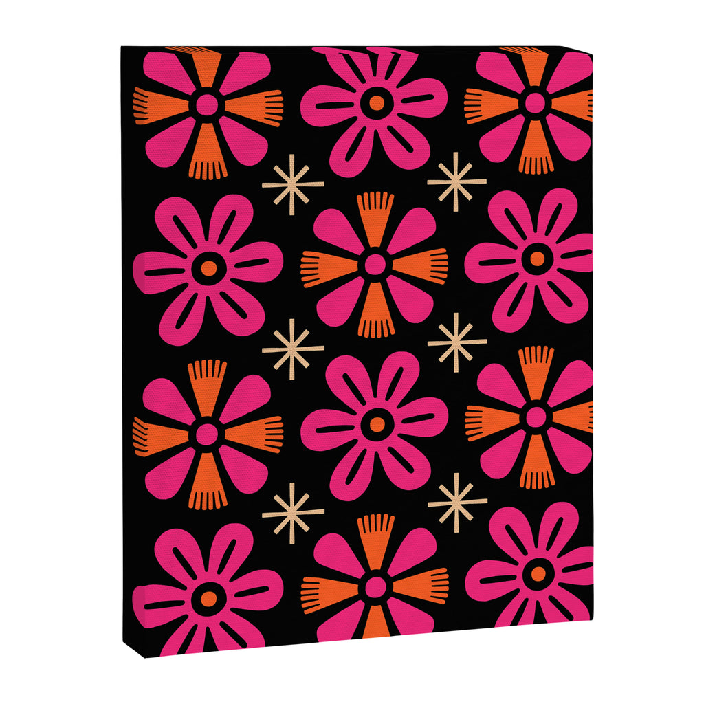 Retro Mid Century Modern Floral Pattern Canvas Print Gallery Image 8