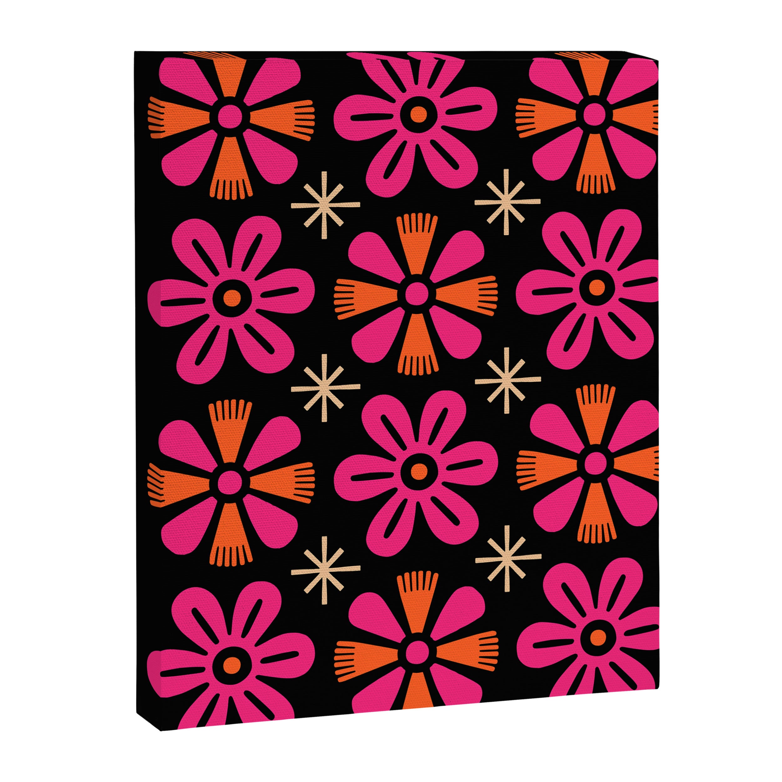 Retro Mid Century Modern Floral Pattern Canvas Print Gallery Image 8