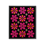 Retro Mid Century Modern Floral Pattern Framed Canvas Print Gallery Image 8