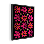 Retro Mid Century Modern Floral Pattern Framed Canvas Print Gallery Image 2