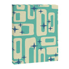 Retro Mid Century Modern Abstract Pattern 576 Turquoise Blue Canvas Print Gallery Image 8