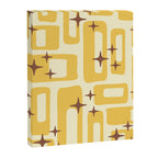 Retro Mid Century Modern Abstract Pattern 577 Yellow Brown Canvas Print Gallery Image 8