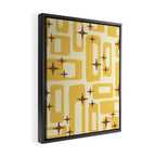 Retro Mid Century Modern Abstract Pattern 577 Yellow Brown Framed Canvas Print Gallery Image 2