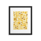Retro Mid Century Modern Abstract Pattern 577 Yellow Brown Framed Art Print Gallery Image 6